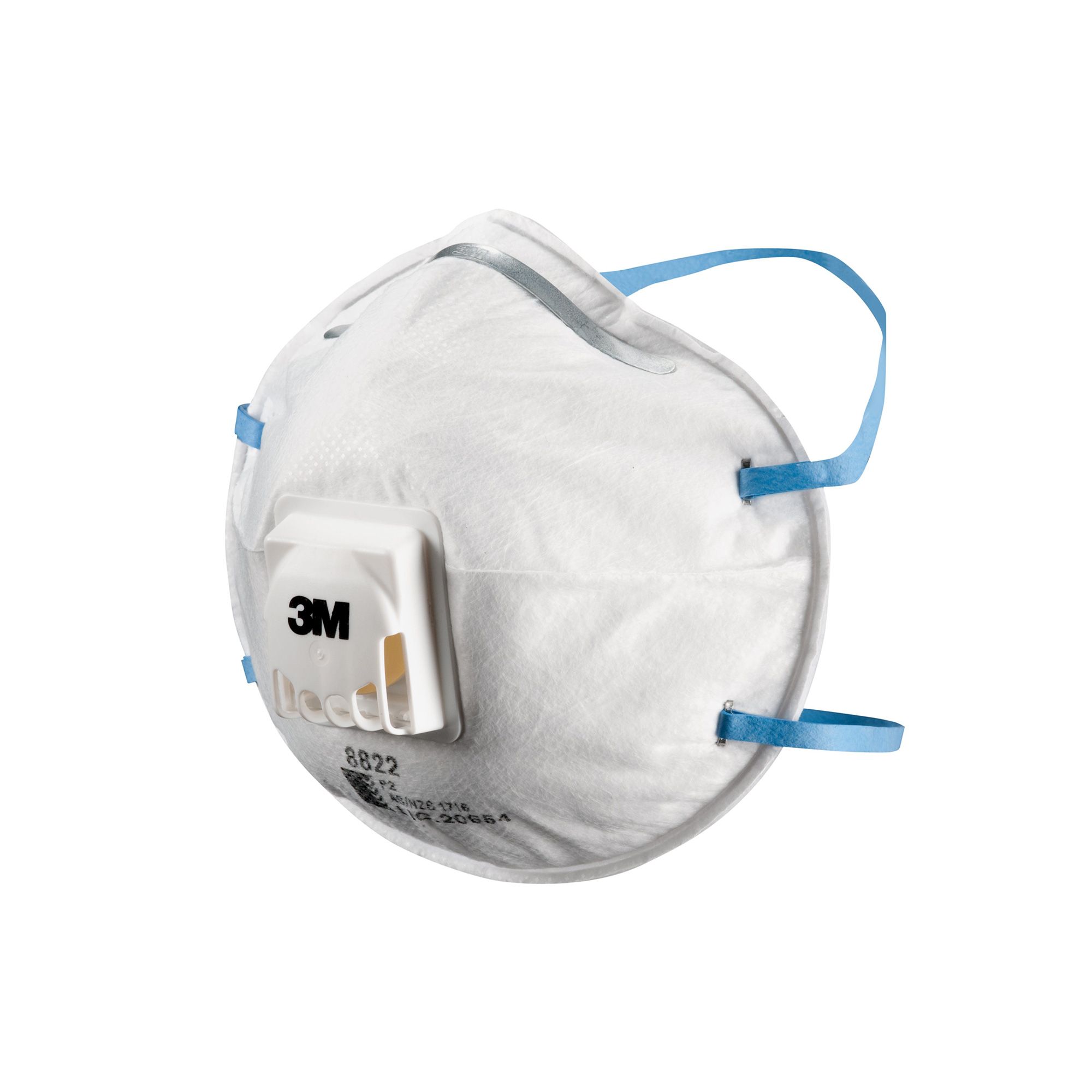 3M 8822 Disposable Respirator Cupped Valved P2 Box 10